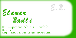 elemer madli business card